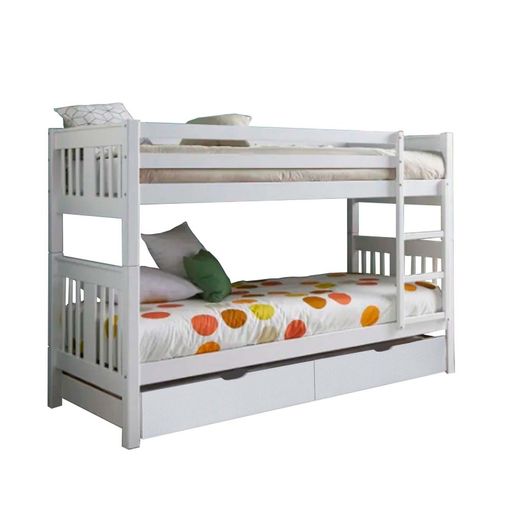 Cama De Arrastre Juvenil Madera Blanco 90x180 Cm con Ofertas en Carrefour