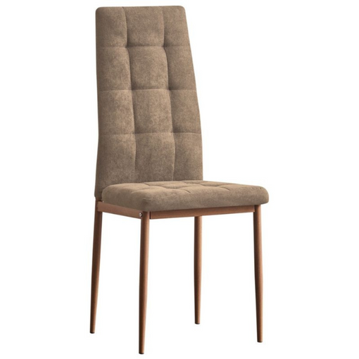 Pack De 4 Sillas Para Salón De Tela En Color Marrón Con Patas De Metal 45x56x97 Cm