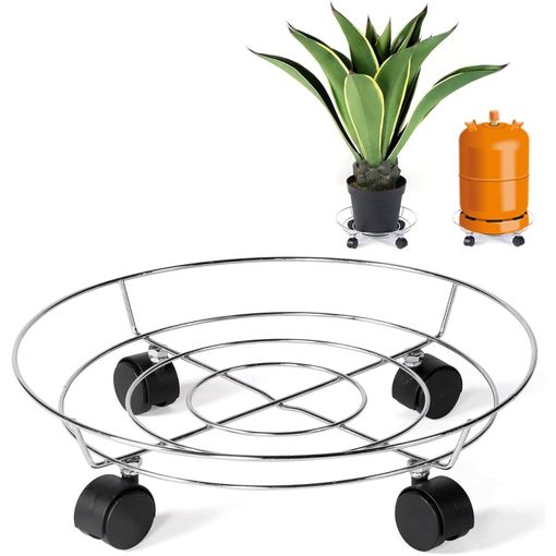 Soporte Con Ruedas Para Plantas Redondo Madera Negro Ø38 Cm Nature con  Ofertas en Carrefour