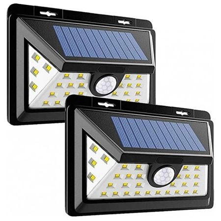 Reflector Led Solar Con Sensor Movimiento Luz Exterior