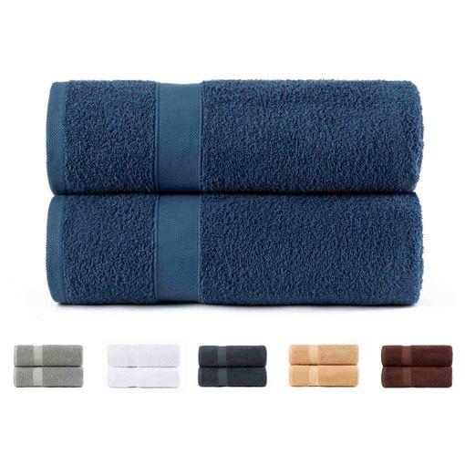 Todocama- Juego De 2 Toallas De Baño Grandes 100x150cm Azul Marino 100%  Algodón De 550 Gsm Extra Suaves, Altamente Absorbentes Y De Secado Rápido.  con Ofertas en Carrefour