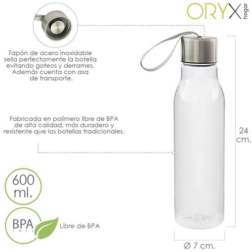 Botella Agua Plastico 600 Ml. Con Asa. Sin Bpa con Ofertas en Carrefour