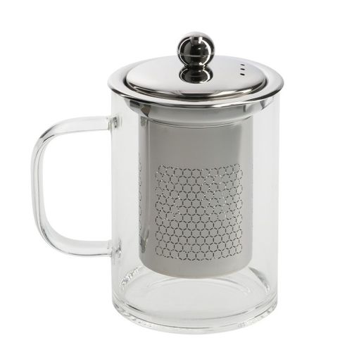 Taza para infusiones y té con filtro y tapa, blanca, 0,35 l.