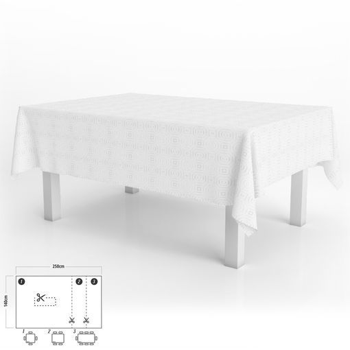 Mantel Hule Muletón Protector Mesa Por Metros - Engomado Grabado 6801123  100x140 Cm blanco Grabado Grueso Goma exma con Ofertas en Carrefour