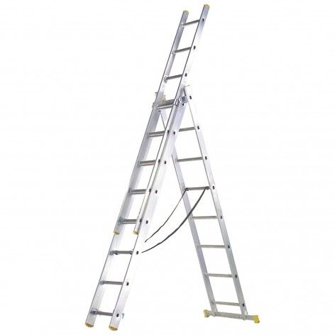 Escalera de Tijera Extensible Telescópica Plegable 8 + 8 Peldaños