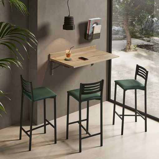 Mesa Consola Extensible, Mesa Comedor Plegable, 220, Para 10 Comensales,  Patas Madera Maciza, Estilo Moderno, Roble Y Negro con Ofertas en Carrefour