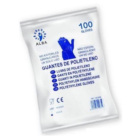 GUANTES DESECHABLES POLIETILENO TALLA M 100 UNIDADES