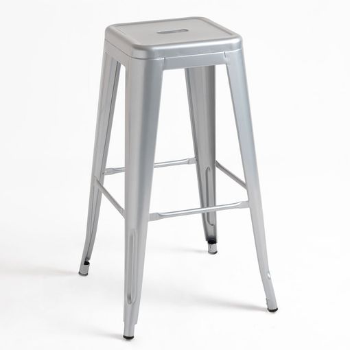 Taburete Torix Alto De Acero Reforzado 76*30*30 Cm - Gris Metalizado