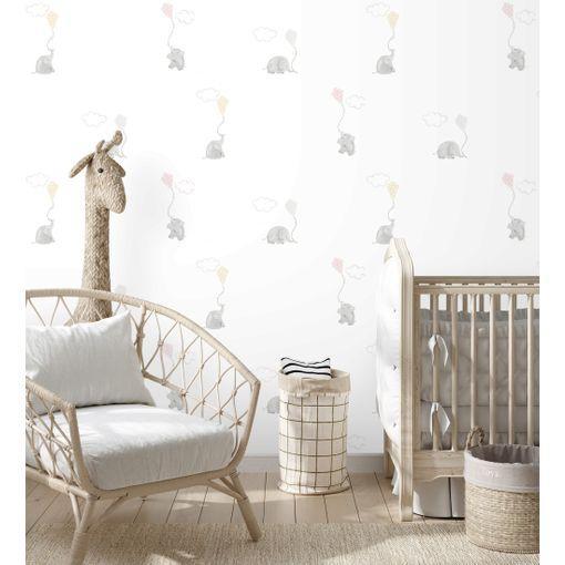 Papel Pintado Infantil Para Bebe De Elefantes Cometas Y Nubes Color Tonos  Pastel - Candy Elephants 232118 De Gaulan - Rollo De 10 M X 0,53 M con  Ofertas en Carrefour