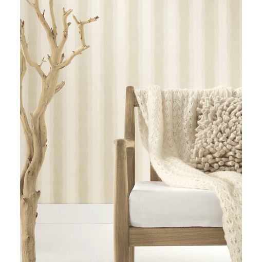 Papel pintado rayas beige y blanco