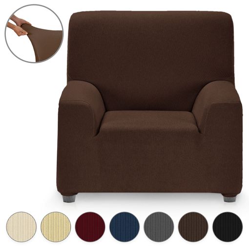 Funda De Sillón Sofá Elástica Adaptable Milan 1 Plaza Eiffel Textile 70 -  110 Cm Marfil con Ofertas en Carrefour