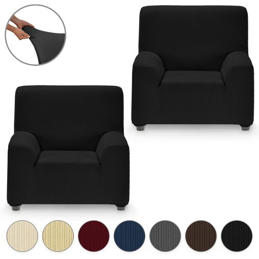 Pack 2 Fundas de sillón 1 plaza (70-110) cm azul MILAN