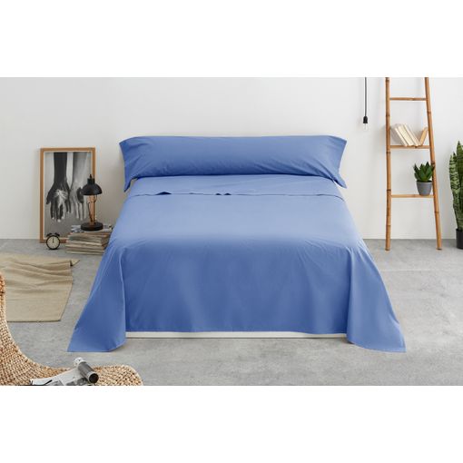 Juego de Sábanas Tres Piezas de Microfibra TEX BASIC Cama 135 cm Azul