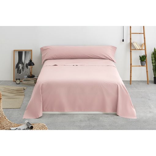 Vipalia - Juego Sabanas cama 150 4 Piezas. Sabanas Lisas 50% Algodon 50%  Poliester Super Suave. Set Sabanas Encimera, Bajera Ajustable y 2 Fundas  Almohada. Diseño Liso. Color Crema. Cama 150 cm