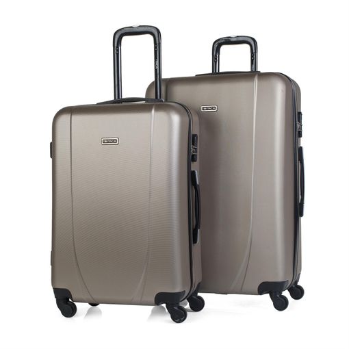 Juego Maletas De Viaje Rígidas 4 Ruedas Trolley 55/65 Cm Abs Ligeras 71116 Champagne