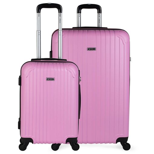 Maleta cabina 55 cm 4 ruedas rigida Baldosa de Bilbao Rosa-Rosa