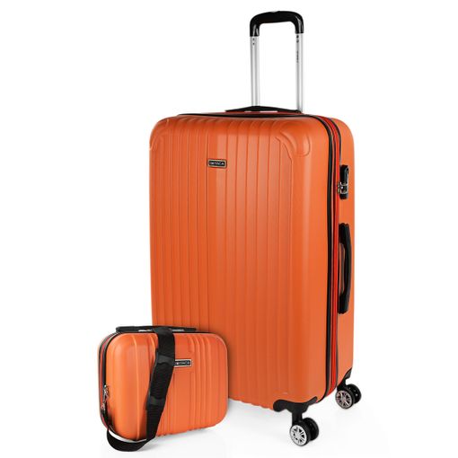 Juego De Maletas De Viaje Ligeras 2 Pzs. Set Trolley Abs 4 Ruedas Grande +  Neceser Rígidas con Ofertas en Carrefour | Ofertas Carrefour Online