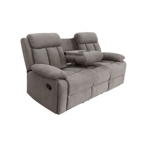 Sofá Relax Nicola 3 Plazas - 2 Reclinables + Auxiliar 196 X 104 X 94 Cm  Beige con Ofertas en Carrefour