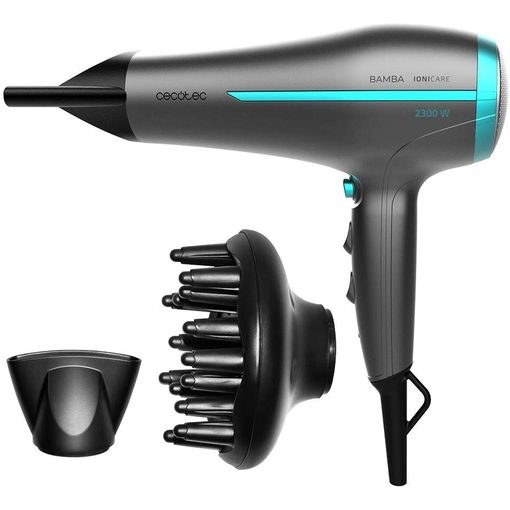 Secador de pelo profesional potente, secador iónico de 2300 W, secador de  pelo de secado rápido con difusor, 2 velocidades 3 calentadores, bajo ruido