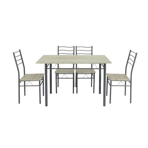 Conjunto mesa y 2 sillas blanco y roble - Momma Home
