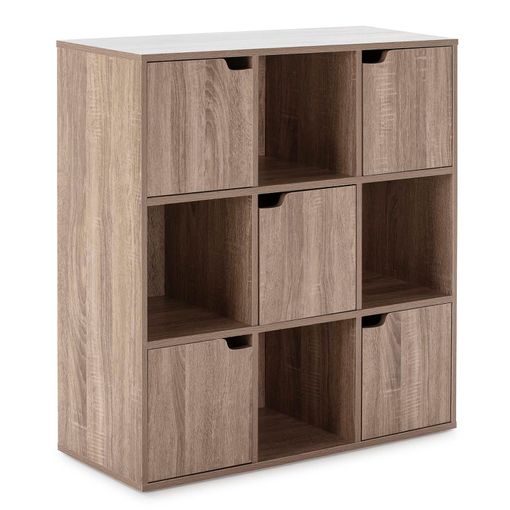 Estantería Martín Librería De Almacenaje De Pared, Color Roble Con 4 Huecos  Y 5 Puertas, 90 (ancho) 29 (profundo) 90 (altura) con Ofertas en Carrefour