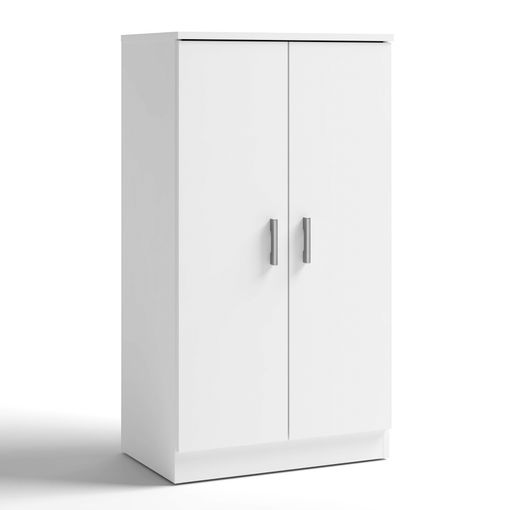 Mueble Zapatero Bilbao 2 Puertas Color Blanco, Mueble Auxiliar, 55 Cm (ancho) 35 Cm (profundo) 100 Cm (altura)