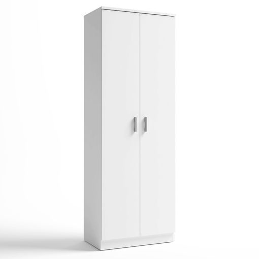 Mueble Zapatero Alto Bilbao 2 Puertas Color Blanco, Mueble