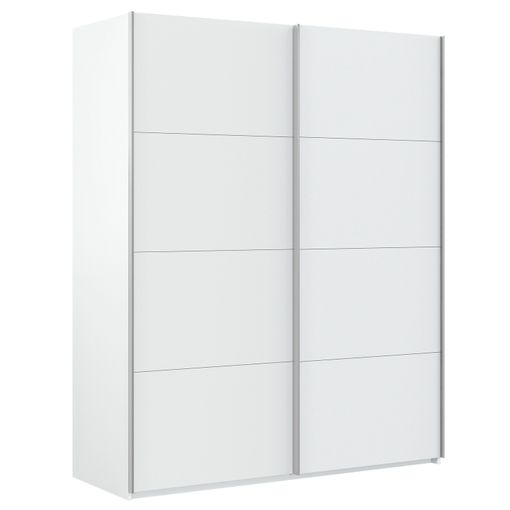 Armario ropero 3 puertas 3 cajones color blanco brillo, 117 cm