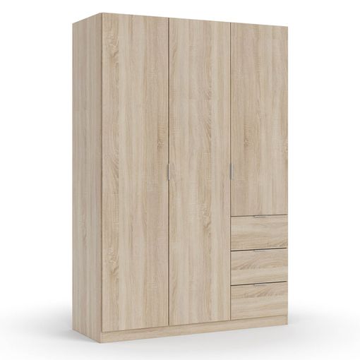 Armario Auxiliar De 1 Puerta Con Baldas En Color Roble Con Medidas:  180x37x37 Cm con Ofertas en Carrefour