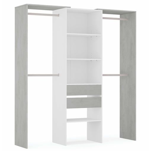 Armario Abierto, Vestidor Gontran 3 Cajones 214x141x205 Cm Color Color  Natural Claro Venta-unica con Ofertas en Carrefour