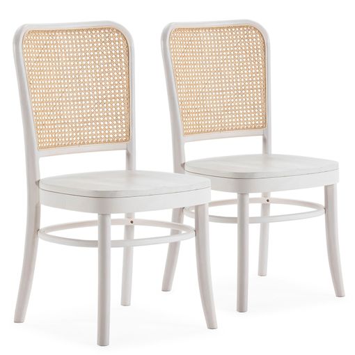 Pack de 2 sillas de comedor blancas. Modelo Brand