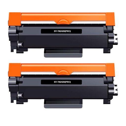 Brother Tn2420/tn2410 Negro Pack De 2 Cartuchos De Toner Genericos