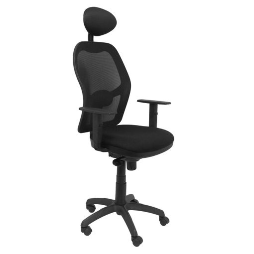 Silla Oficina Con Regulacion Lumbar Respaldo Malla Negra / Asiento