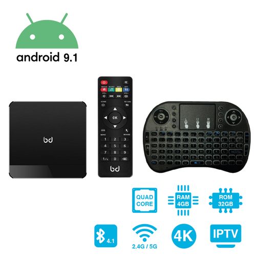 Biwond Homebox Pro (smart Tv,mini Pc,4k,hdr,android 9.1,4gb Ram,32gb  Memoria,quad Core, Bluetooth, Dlna, Teclado Inalámbrico Incluido, Hdmi) -  Negro con Ofertas en Carrefour