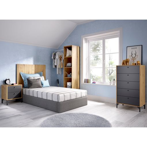 Conjunto muebles dormitorio Menia Basic: mesitas y cabecero