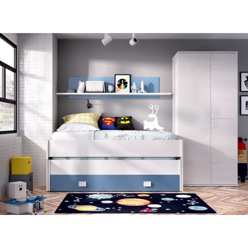 Pack Dormitorio Infantil/Juvenil Completo con Cama Nido Estante y