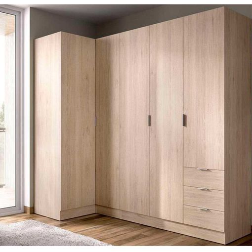 Armario Esquinero Essen 2 Módulos 4 Puertas Natural 184x214x91 Cm con  Ofertas en Carrefour