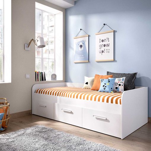 Cama Nido Mek 3 Cajones Blanco 60x194x97 Cm con Ofertas en Carrefour