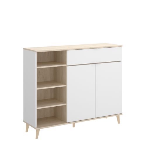 mueble auxiliar blanco 4 cestas