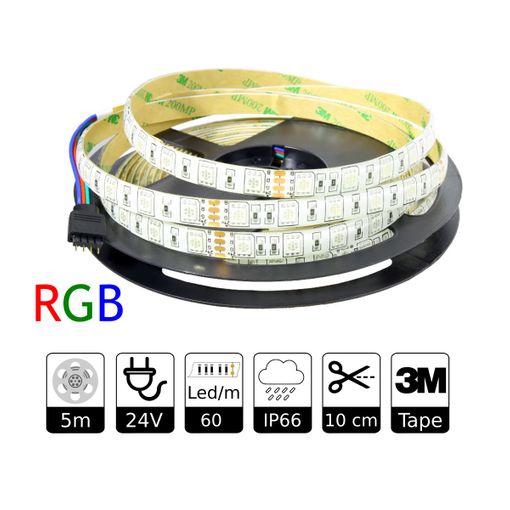 Tira LED multicolor RGB de 5 m, para exterior