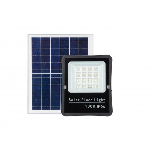 Proyector Led Solar 100W 1000 lúmenes con mando panel separado 6500K