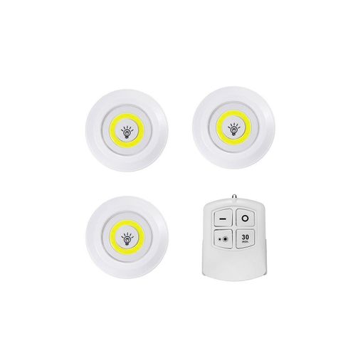 Set 3 Focos Para Armarios De Luz Led Con Control Remoto Y Funcionamiento A  Pilas con Ofertas en Carrefour