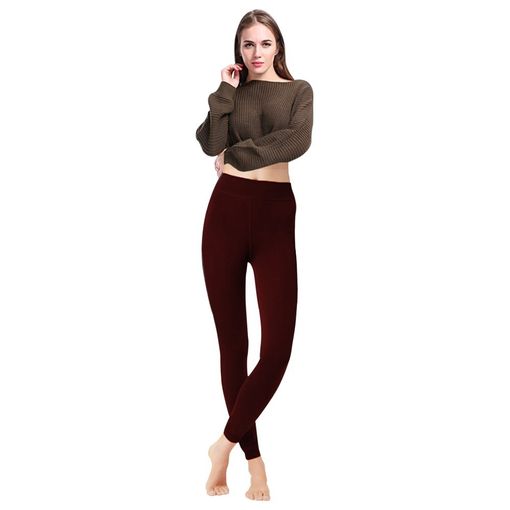 Leggings Para Mujer No824 Medias Con Interior De Felpa 320 Den Elástico Y  Opaco, Burdeos con Ofertas en Carrefour