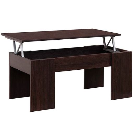 Mesa Centro Elevable De Madera Con Revistero 98x50x(42-55,5)cm Negro con  Ofertas en Carrefour