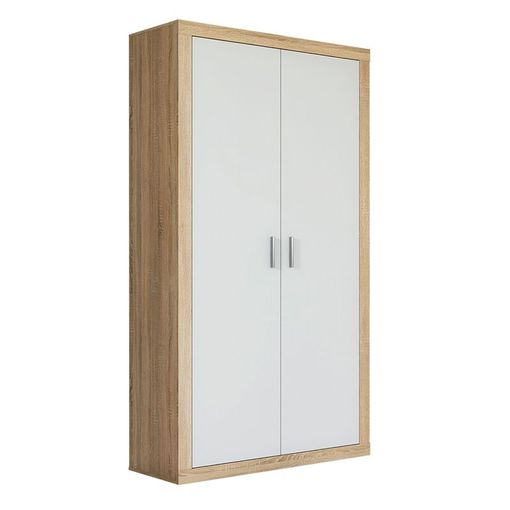 Armario 2 Puertas Con Barra Y 7 Baldas 101 Cm - Nature - L 101 X A 58 X H  207,5 Cm con Ofertas en Carrefour