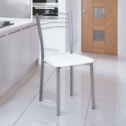 Silla de cocina clásica blanca 20 (Pack 4 unidades) 40 x 41 x 85 cm