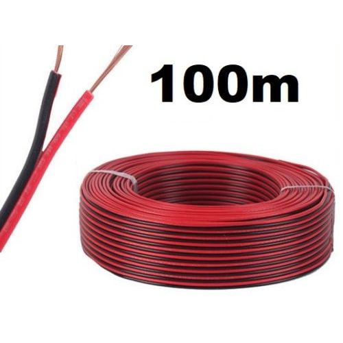 Cable de audio para altavoces rojo y negro de 2x0,75 mm² Bobina de 50m -  Cablematic