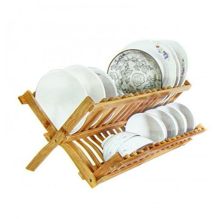 Escurreplatos Escurridor De Platos Madera Bambú Plegable Cocina 35x33cm con  Ofertas en Carrefour