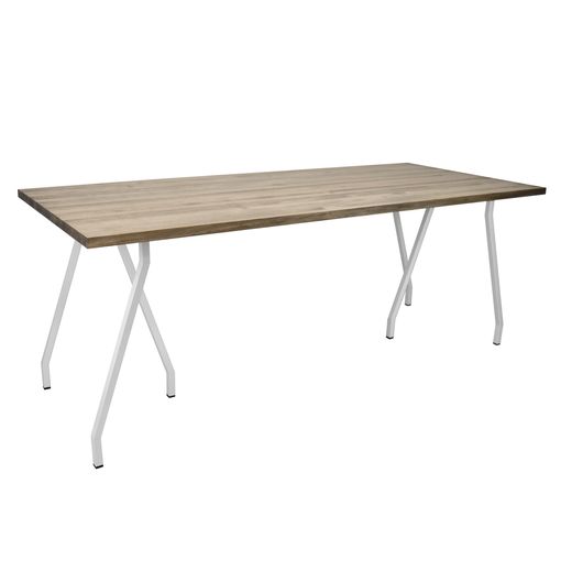 Mesa Caballete 140x80x72cm Blanca En Madera Maciza De Pino Acabado Vintage  Estilo Industrial con Ofertas en Carrefour