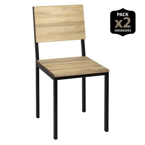 Pack 2 Sillas Comedor Bistro 84x54x48 Cm - Negra con Ofertas en Carrefour